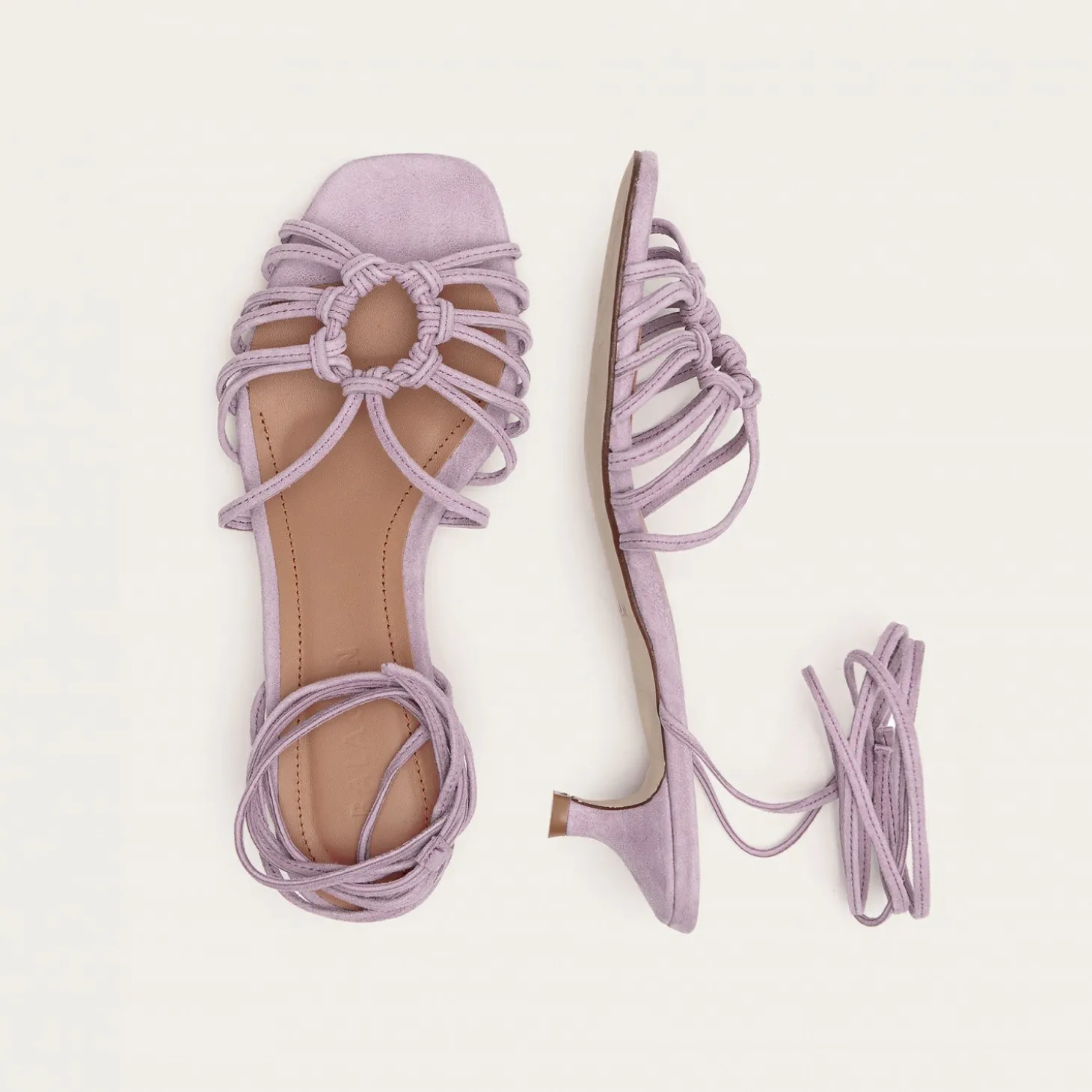 Sandaly|Balagan Amfi Kitten Sandaly, Lawendowy Zamsz