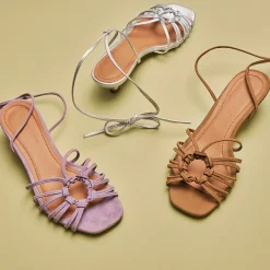 Sandaly|Balagan Amfi Kitten Sandaly, Lawendowy Zamsz