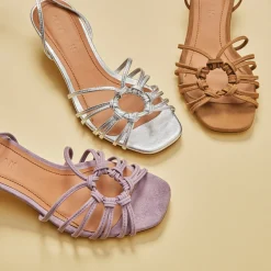 Sandaly|Balagan Amfi Kitten Sandaly, Lawendowy Zamsz