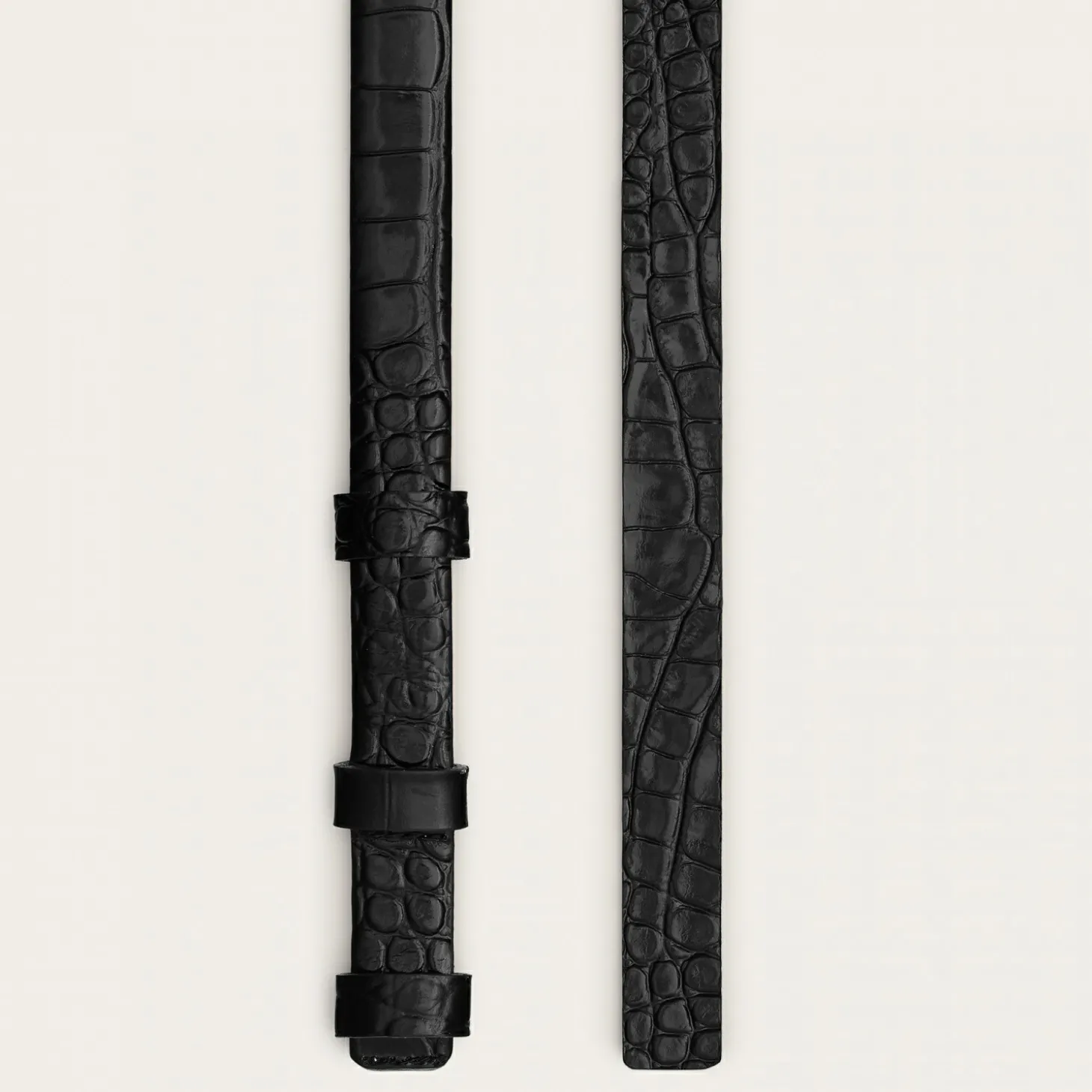 Paski|Balagan Cienki Pasek Bez Klamry, Czarny Wzor Krokodyla