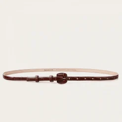 Paski|Balagan Cienki Pasek Z Powlekana Klamerka, Brazowy Wzor Krokodyla