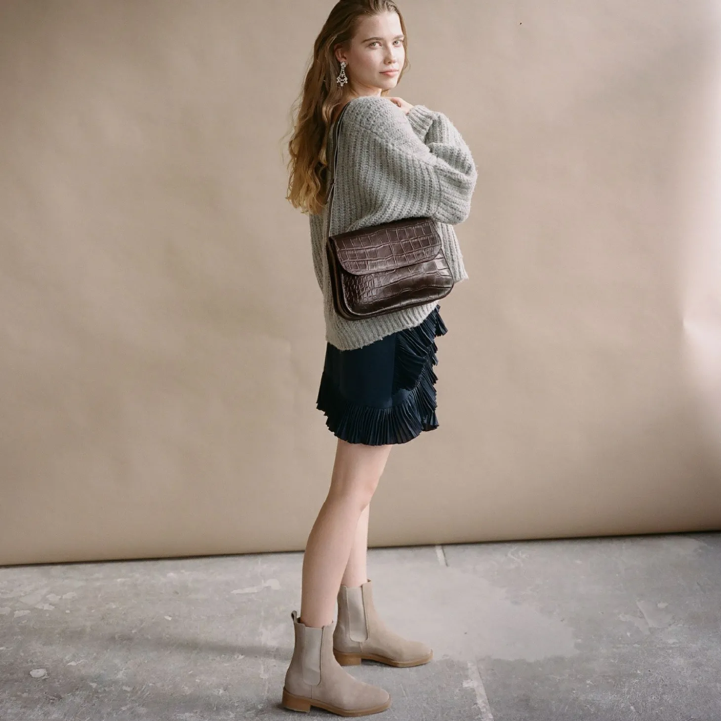 Listonoszki|Balagan Doar Torebka M, Brazowy Wzor Krokodyla