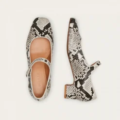Czółenka|Balagan Dora Czółenka Na Niskim Obcasie, Zlamana Biel Wzor Pytona