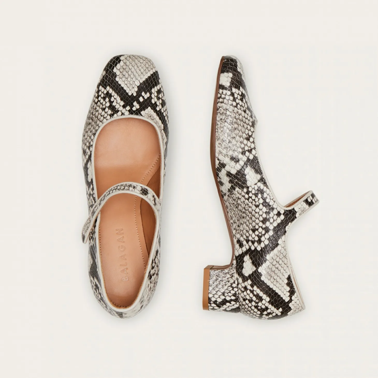Czółenka|Balagan Dora Czółenka Na Niskim Obcasie, Zlamana Biel Wzor Pytona