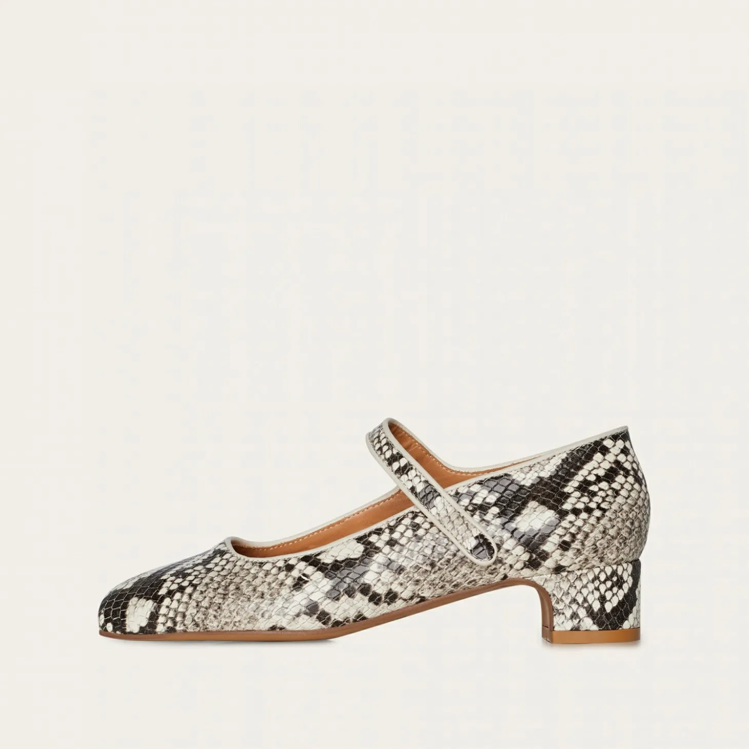 Czółenka|Balagan Dora Czółenka Na Niskim Obcasie, Zlamana Biel Wzor Pytona
