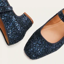 Czółenka|Balagan Dora Czółenka Na Niskim Obcasie, Granatowy Brokat