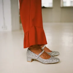 Czółenka|Balagan Dora Czółenka Na Niskim Obcasie, Srebrny Brokat