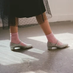 Czółenka|Balagan Dora Czółenka Na Niskim Obcasie, Srebrny Brokat