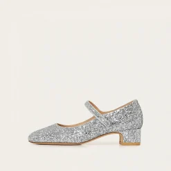 Czółenka|Balagan Dora Czółenka Na Niskim Obcasie, Srebrny Brokat