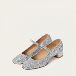 Czółenka|Balagan Dora Czółenka Na Niskim Obcasie, Srebrny Brokat