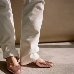 Czółenka|Balagan Dora Czółenka Na Niskim Obcasie, Pudrowy Brokat