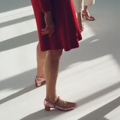 Czółenka|Balagan Dora Czółenka Na Niskim Obcasie, Pudrowy Brokat