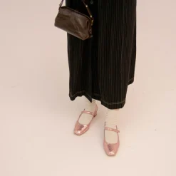 Czółenka|Balagan Dora Czółenka Na Niskim Obcasie, Pudrowy Brokat