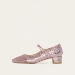 Czółenka|Balagan Dora Czółenka Na Niskim Obcasie, Pudrowy Brokat