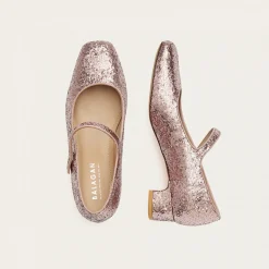 Czółenka|Balagan Dora Czółenka Na Niskim Obcasie, Pudrowy Brokat