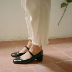 Czółenka|Balagan Dora Czółenka Na Niskim Obcasie, Czarny Polysk