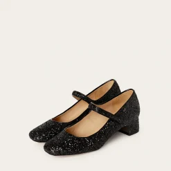 Czółenka|Balagan Dora Czółenka Na Niskim Obcasie, Czarny Brokat