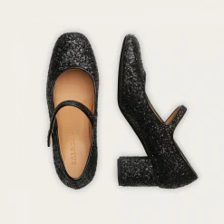 Czółenka|Balagan Dora Czółenka Na Wysokim Obcasie, Czarny Brokat