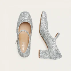 Czółenka|Balagan Dora Czółenka Na Wysokim Obcasie, Srebrny Brokat