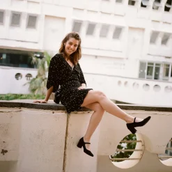 Czółenka|Balagan Dora Czółenka Na Wysokim Obcasie, Czarny Zamsz