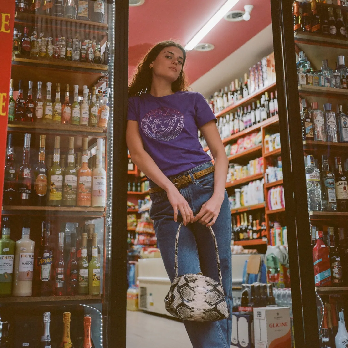 Minitorebki|Balagan Hug Bag Torebka L, Zlamana Biel Wzor Pytona