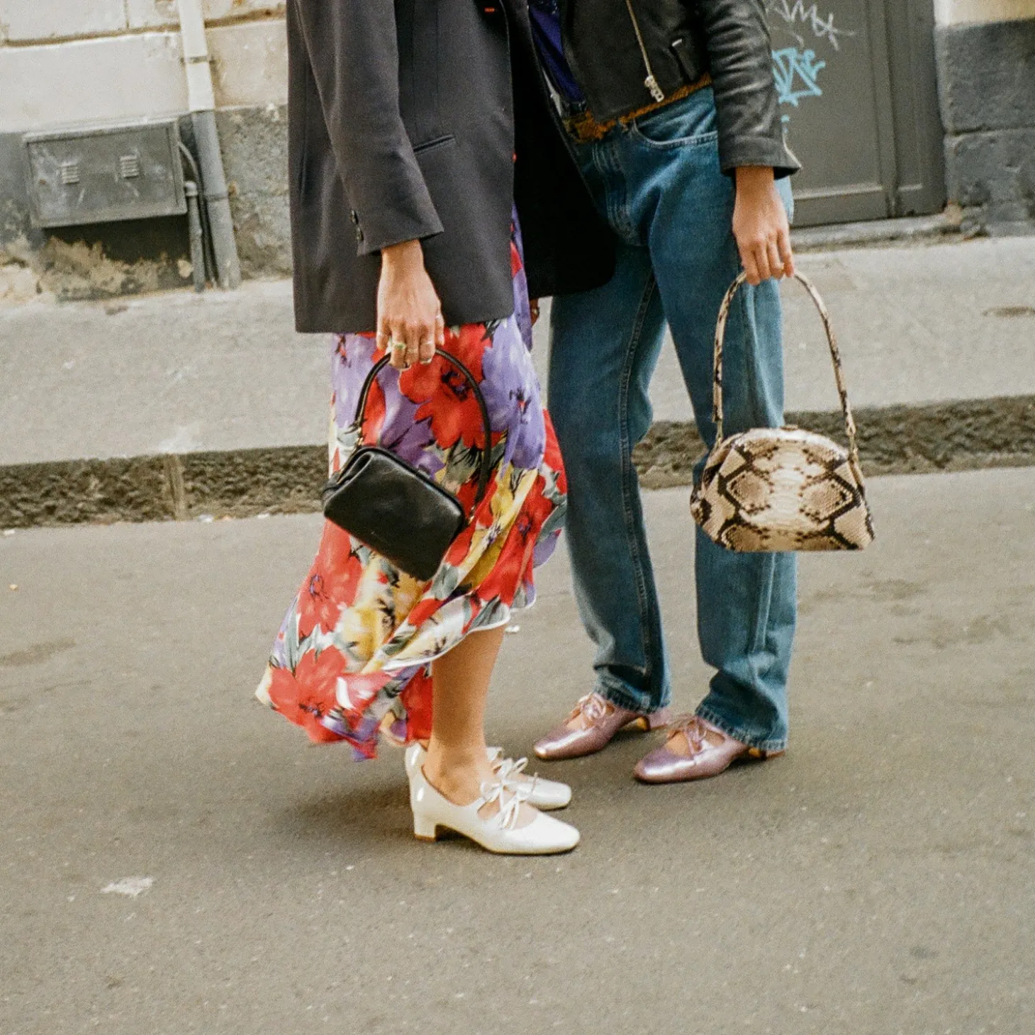 Minitorebki|Balagan Hug Bag Torebka L, Zlamana Biel Wzor Pytona