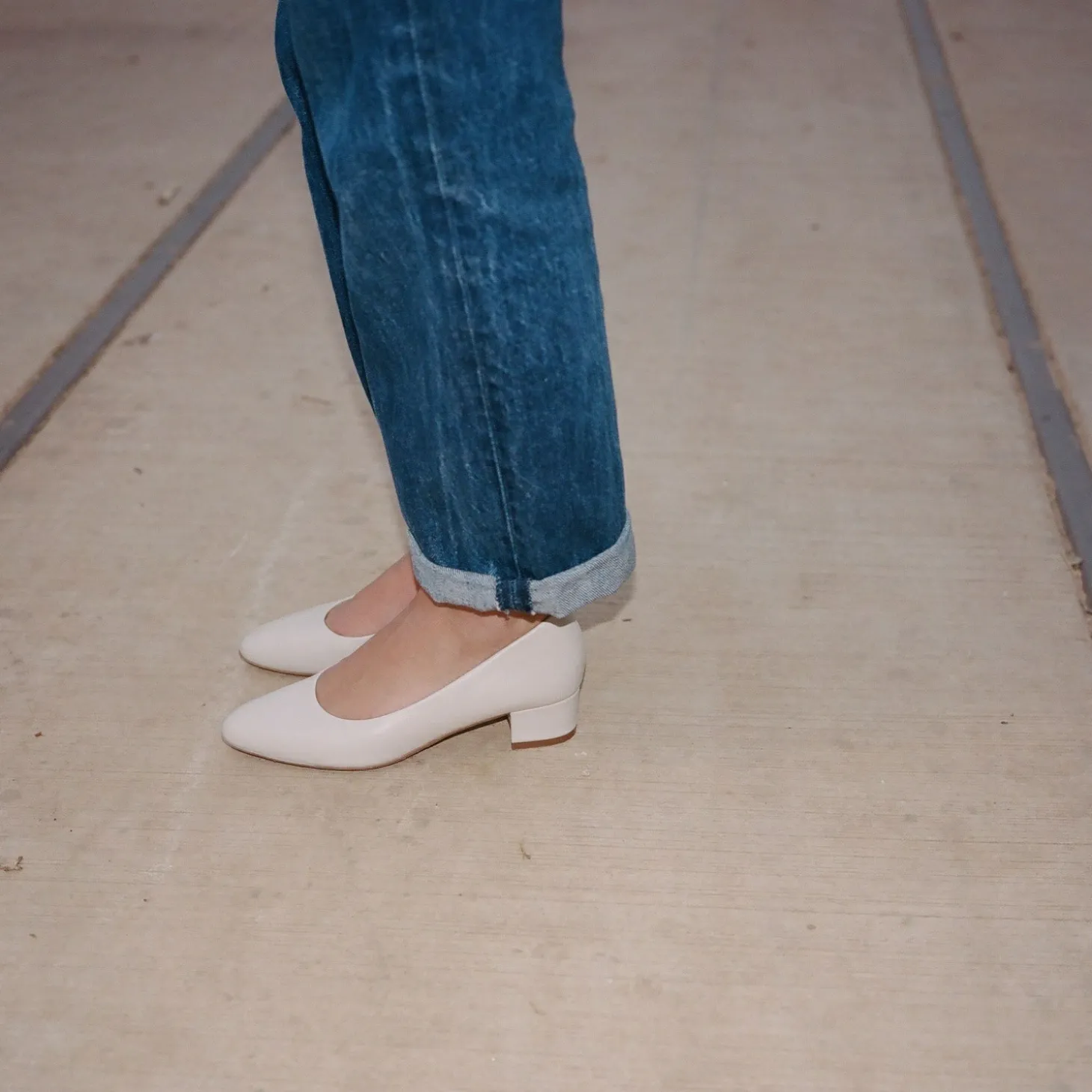 Czółenka|Balagan Migdal Czółenka Na Niskim Obcasie, Kremowy