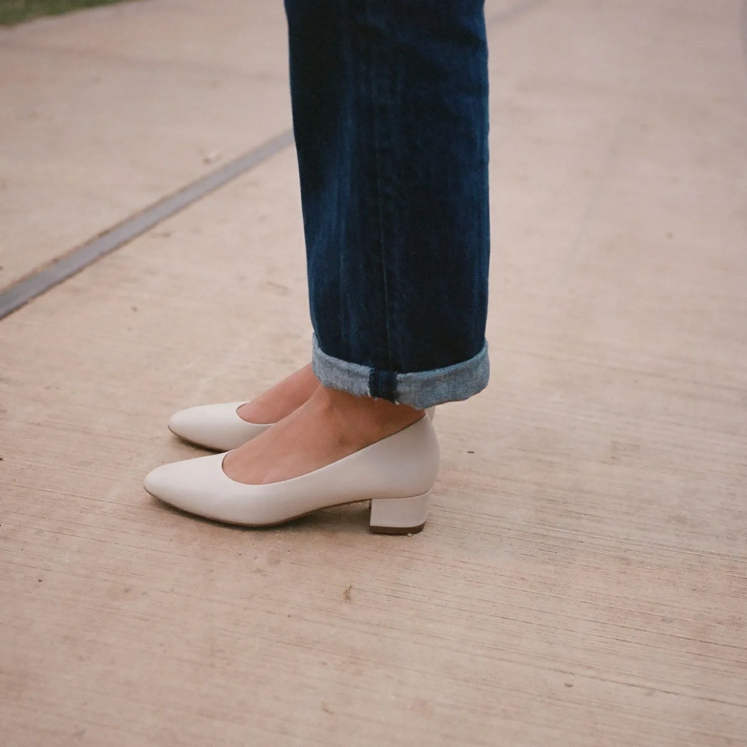 Czółenka|Balagan Migdal Czółenka Na Niskim Obcasie, Kremowy