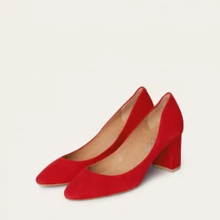 Czółenka|Balagan Migdal Czółenka Na Wysokim Obcasie, Czerwony Zamsz