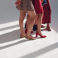 Czółenka|Balagan Migdal Czółenka Na Wysokim Obcasie, Czerwony Zamsz