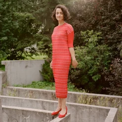 Czółenka|Balagan Migdal Czółenka Na Wysokim Obcasie, Czerwony Zamsz