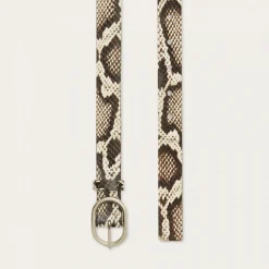 Paski|Balagan Pasek Z Owalna Klamra, Zlamana Biel Wzor Pytona