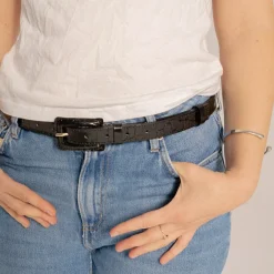 Paski|Balagan Pasek Z Powlekana Klamra, Czarny Wzor Krokodyla