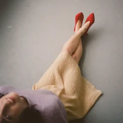 Szpilki|Balagan Schpitz Czółenka, Czerwony Zamsz