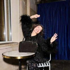 Torby Na Ramię|Balagan Sofia Torebka M, Czarny Welur