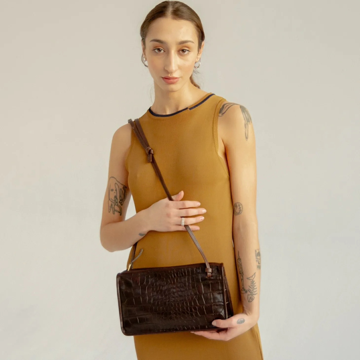 Listonoszki|Balagan Suzanne Torebka M, Brazowy Wzor Krokodyla