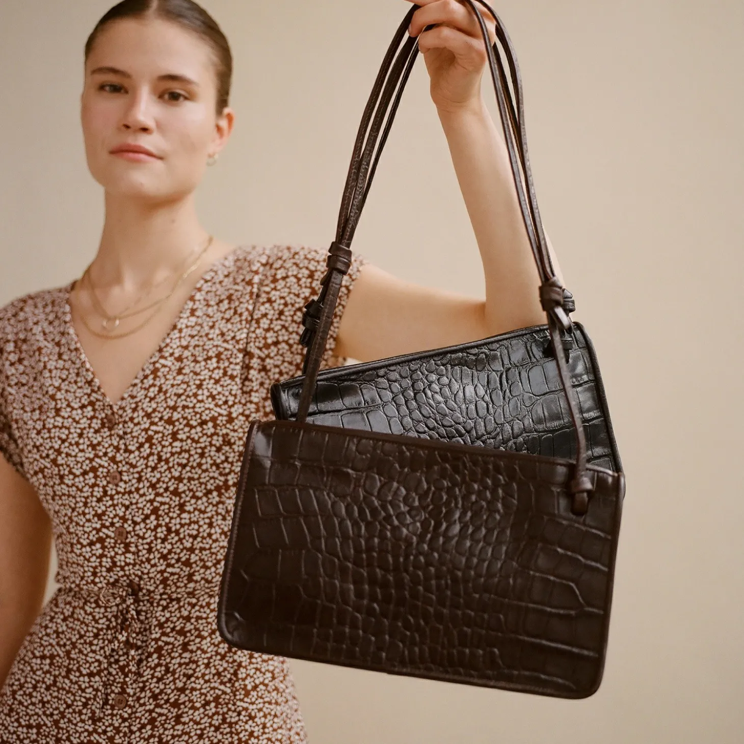 Listonoszki|Balagan Suzanne Torebka M, Brazowy Wzor Krokodyla