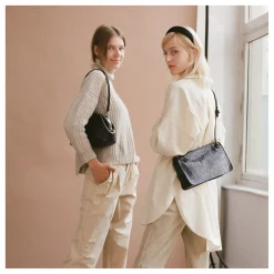 Listonoszki|Balagan Suzanne Torebka M, Czarny Wzor Krokodyla